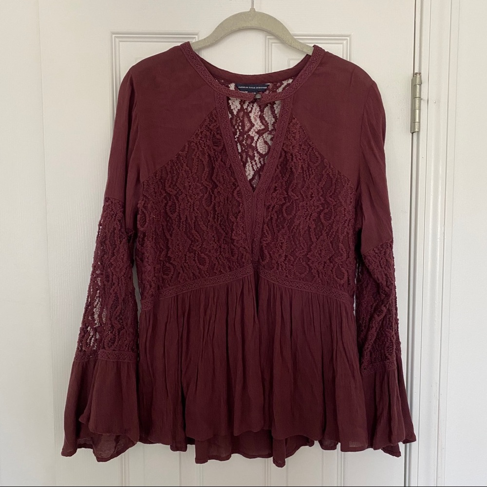 Maroon floral top